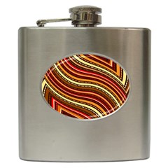 Waves Pattern Abstract Neutrals Hip Flask (6 Oz)