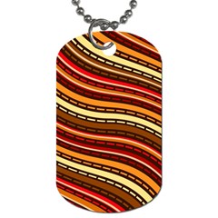 Waves Pattern Abstract Neutrals Dog Tag (two Sides)