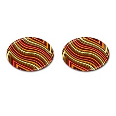 Waves Pattern Abstract Neutrals Cufflinks (oval)