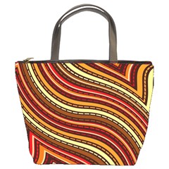 Waves Pattern Abstract Neutrals Bucket Bag