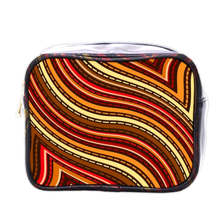 Waves Pattern Abstract Neutrals Mini Toiletries Bag (One Side)