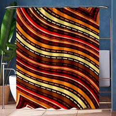 Waves Pattern Abstract Neutrals Shower Curtain 60  X 72  (medium) 