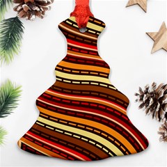 Waves Pattern Abstract Neutrals Christmas Tree Ornament (two Sides)