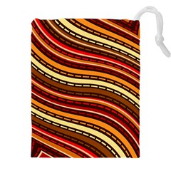 Waves Pattern Abstract Neutrals Drawstring Pouch (5xl) by Maspions