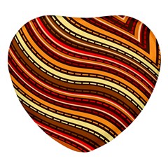 Waves Pattern Abstract Neutrals Heart Glass Fridge Magnet (4 Pack) by Maspions