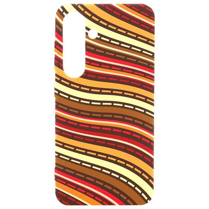 Waves Pattern Abstract Neutrals Samsung Galaxy S24 6.2 Inch Black TPU UV Case