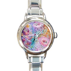 Cells Fluid Bubbles Round Italian Charm Watch