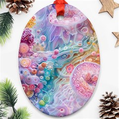 Cells Fluid Bubbles Ornament (oval)