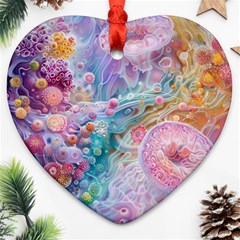 Cells Fluid Bubbles Ornament (heart)