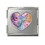 Cells Fluid Bubbles Mega Link Heart Italian Charm (18mm) Front