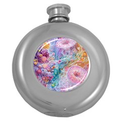 Cells Fluid Bubbles Round Hip Flask (5 Oz)