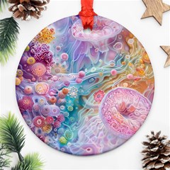 Cells Fluid Bubbles Round Ornament (two Sides)