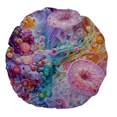 Cells Fluid Bubbles Large 18  Premium Flano Round Cushions