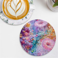 Cells Fluid Bubbles Uv Print Round Tile Coaster