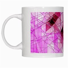 Pink Abstract Lineart White Mug