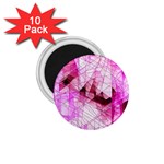 Pink Abstract Lineart 1.75  Magnets (10 pack)  Front