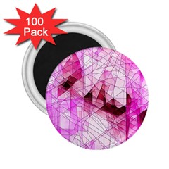 Pink Abstract Lineart 2 25  Magnets (100 Pack) 