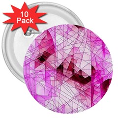 Pink Abstract Lineart 3  Buttons (10 Pack) 