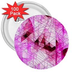 Pink Abstract Lineart 3  Buttons (100 Pack) 