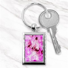 Pink Abstract Lineart Key Chain (rectangle)