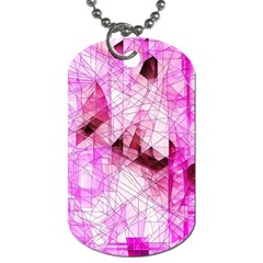 Pink Abstract Lineart Dog Tag (two Sides)