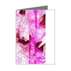 Pink Abstract Lineart Mini Greeting Card by Maspions