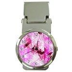 Pink Abstract Lineart Money Clip Watches Front