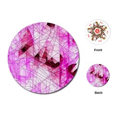 Pink Abstract Lineart Playing Cards Single Design (round)