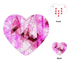 Pink Abstract Lineart Playing Cards Single Design (heart)