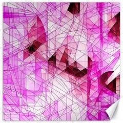 Pink Abstract Lineart Canvas 16  X 16  by Maspions