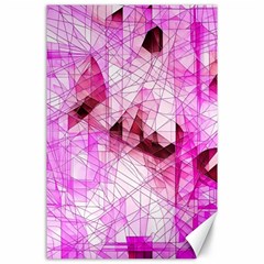 Pink Abstract Lineart Canvas 24  X 36 