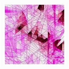 Pink Abstract Lineart Medium Glasses Cloth