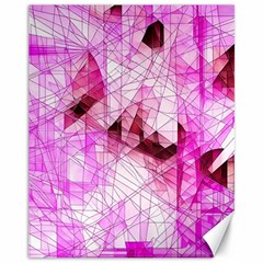 Pink Abstract Lineart Canvas 11  X 14 