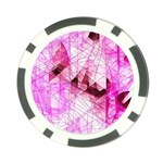 Pink Abstract Lineart Poker Chip Card Guard Back