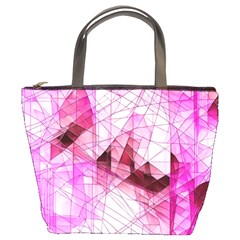 Pink Abstract Lineart Bucket Bag by Maspions