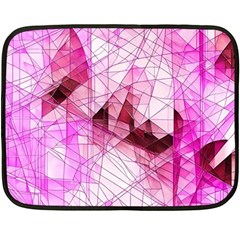 Pink Abstract Lineart Two Sides Fleece Blanket (mini)