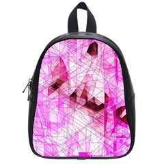 Pink Abstract Lineart School Bag (small)