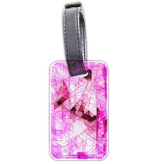 Pink Abstract Lineart Luggage Tag (two Sides)