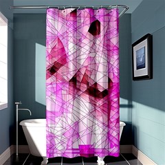 Pink Abstract Lineart Shower Curtain 36  X 72  (stall) 