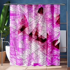 Pink Abstract Lineart Shower Curtain 60  X 72  (medium)  by Maspions