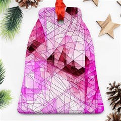 Pink Abstract Lineart Bell Ornament (two Sides)