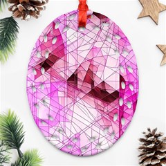 Pink Abstract Lineart Ornament (oval Filigree)