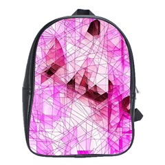 Pink Abstract Lineart School Bag (xl)