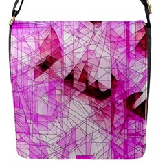 Pink Abstract Lineart Flap Closure Messenger Bag (s)