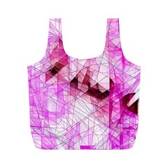 Pink Abstract Lineart Full Print Recycle Bag (m)