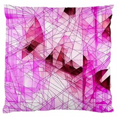 Pink Abstract Lineart Large Premium Plush Fleece Cushion Case (two Sides) by Maspions