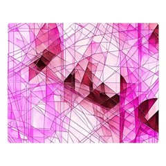 Pink Abstract Lineart Two Sides Premium Plush Fleece Blanket (large)