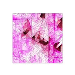 Pink Abstract Lineart Satin Bandana Scarf 22  X 22  by Maspions