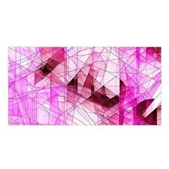 Pink Abstract Lineart Satin Shawl 45  X 80 