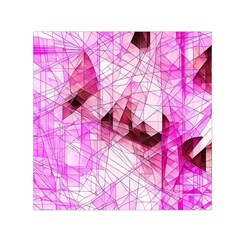 Pink Abstract Lineart Square Satin Scarf (30  X 30 )